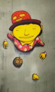 OS GEMEOS (BRESILIENS, NES EN 1974): OS GEMEOS (BRESILIENS, NES EN 1974) The other side, 2014 Lithographie en couleur sur papier numéroté /99, imprimé sur les presses Idem à Paris, timbre sec en bas à gauche et s