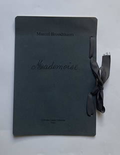 Marcel BROODTHAERS (Belgian, 1924-1976): Marcel BROODTHAERS (Belgian, 1924-1976)Mademoise, 19868Â° in the form of a schoolchild's notebook, perforated and assembled with a ribbonFirst complete edition printed as a facsimile in 300 copies f