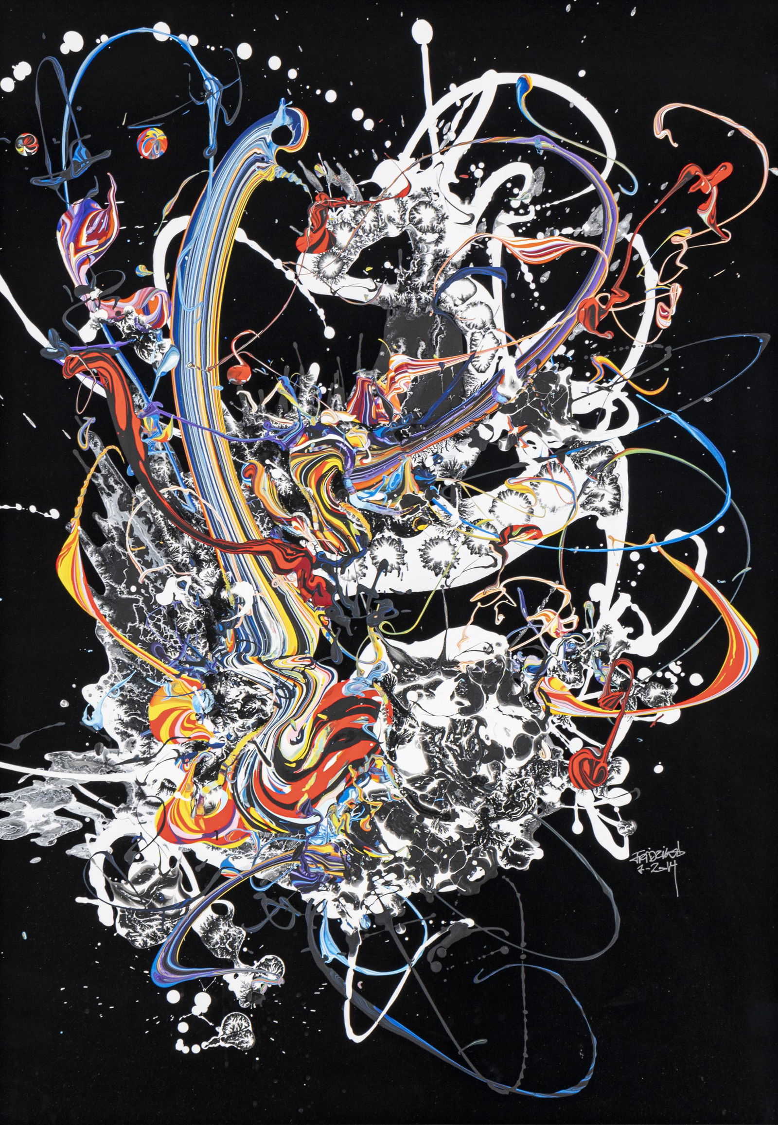 KATRIN FRIDRIKS (Islandaise, neÌ en 1974): KATRIN FRIDRIKS (Islandaise, nÃ© en 1974)Reflected paper no7, 2014Acrylique sur papier rÃ©flÃ©chissant, datÃ© et signÃ© en bas Ã droiteAcrylic on reflective paper, dated and signed lower