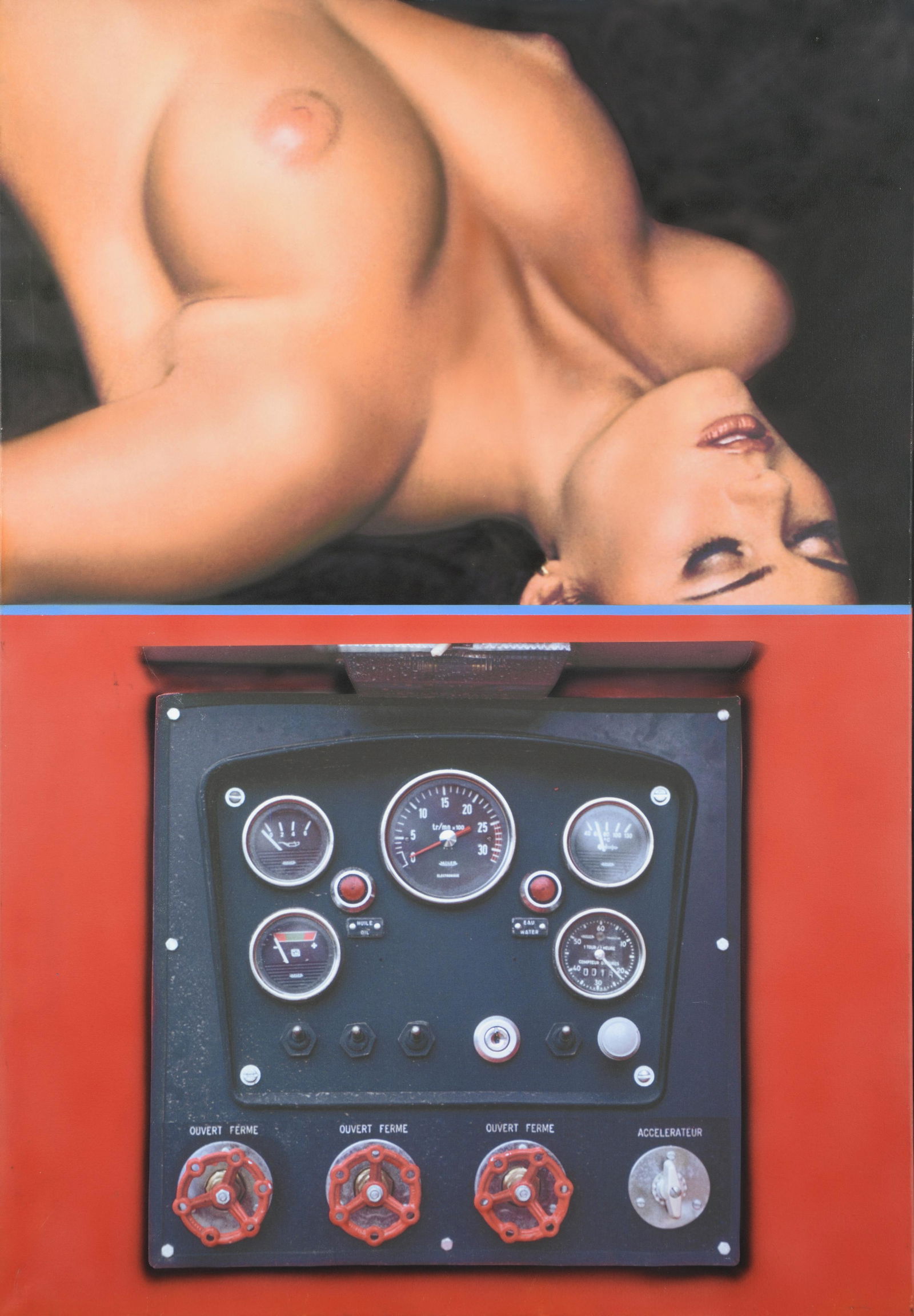 Peter KLASEN (born in 1935): Peter KLASEN (born in 1935) Nu renverse / 3 volants, 2005 Acrylic and photographic report on canvas, titled, dated and signed on the reverse 117 x 81 cm // 46 x 31.9 in