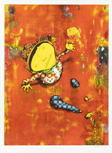 OS GEMEOS (Bresilians, born in 1974): OS GEMEOS (Bresialians, born in 1974) Close Encounters, 2016 Seventeen colours lithograph on paper, numbered lower left and signed lower right Edition of 99 109 Ã— 84 cm - 42.9 Ã— 33.1 in