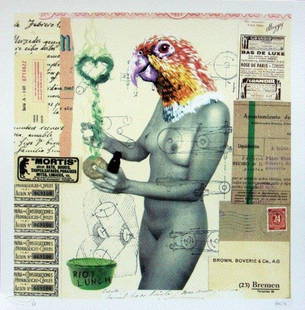 VINZ FEEL FREE ( Espagnol, né en 1979) Love Potion For: VINZ FEEL FREE ( Espagnol, né en 1979) Love Potion For Riot Lunch Sérigraphie en couleurs sur papier numéroté 41/75, daté, tampon de l'artiste et signé Screenprint printed in colours signed, art