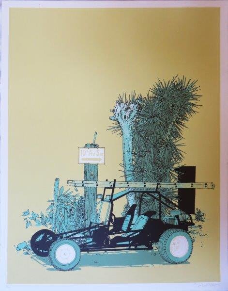 EVAN HECOX Buggy, 2008 Sérigraphie en couleurs sur: EVAN HECOX Buggy, 2008 Sérigraphie en couleurs sur papier,signé en bas à droite et numéroté 31/100 en bas à gauche Silkscreen printed in coulours, signed in pencil lower right, numbered 31/100 5