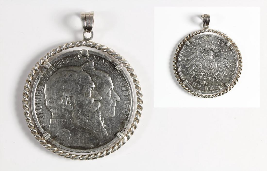 Münzanhänger, Silber, 5 Mark 1906, FRIEDRICH (1 of 2)