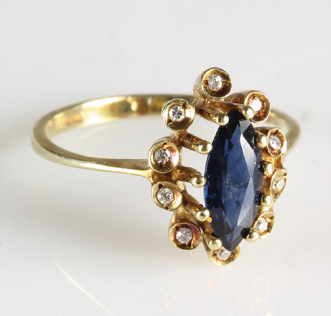 Ring, GG 585/000, 1 Saphir ca. 0,80 ct (im (1 of 1)