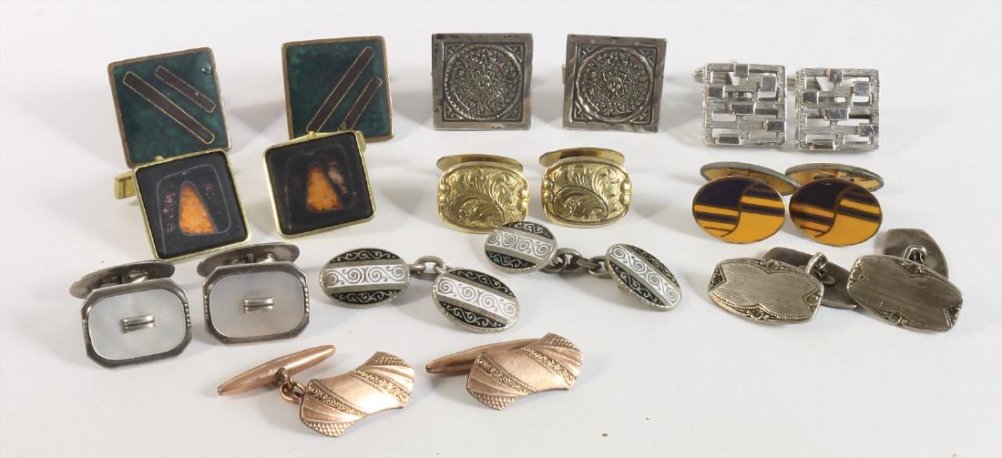 Lot: 10 Paar Manschettenknöpfe, einige emailliert, 1 (1 of 1)