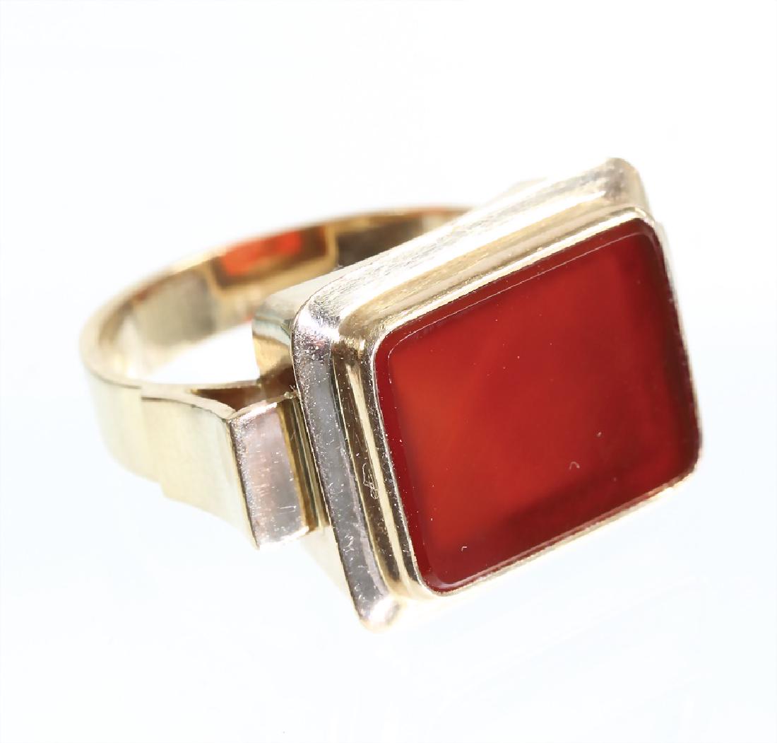 Ring, GG 585/000, mit Carneol-Platte, RW ca. 59,5 (1 of 2)