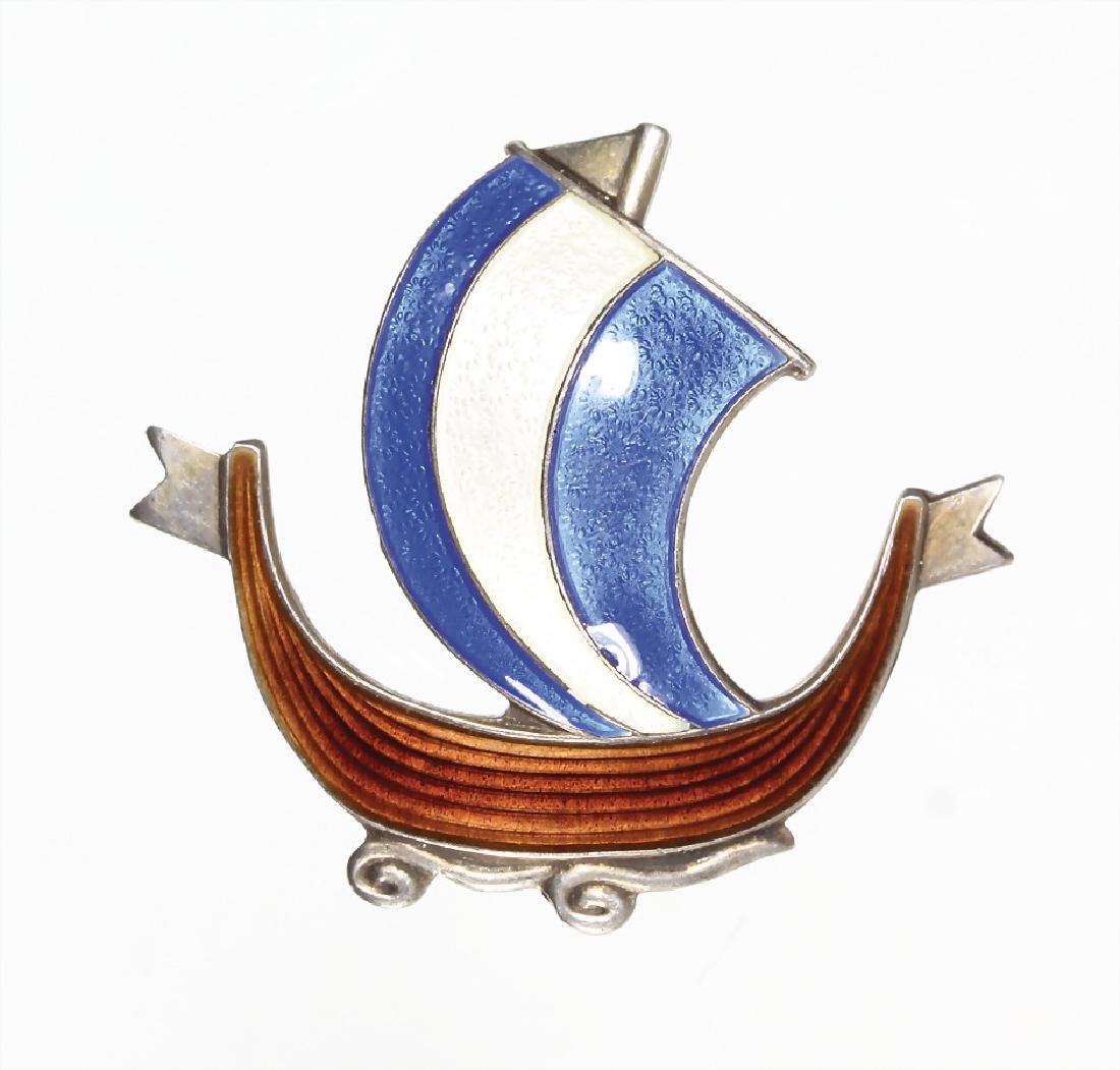 Brosche "WICKINGERSCHIFF", "DAVID ANDERSON", Silber (1 of 1)