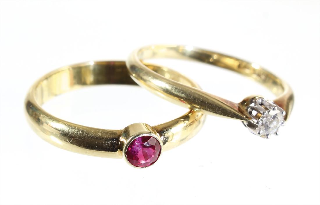 Lot Ringe: GG 585/000, 1 Ring mit Brillant ca. 0,13 ct (1 of 1)