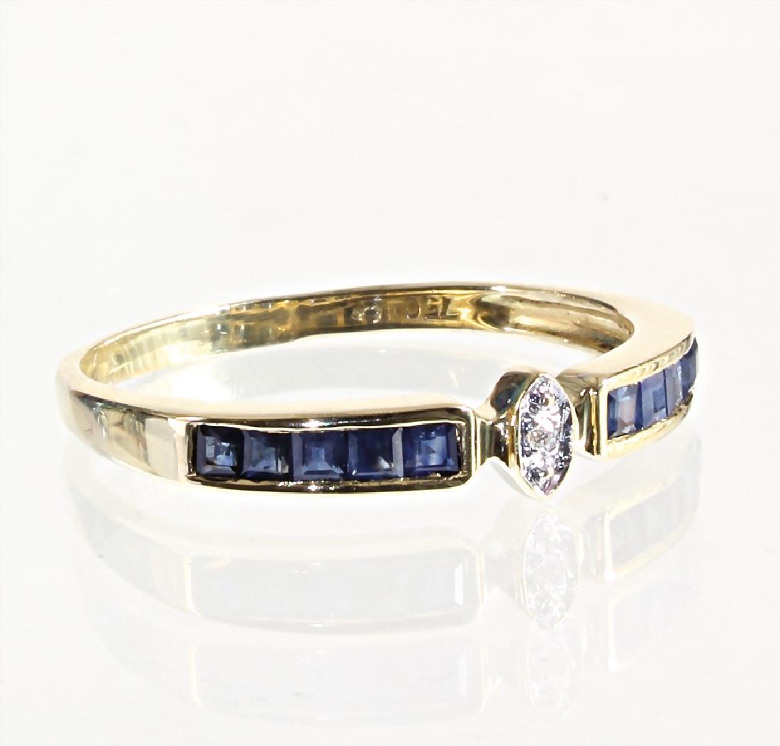 Ring, GG 750/000, 1 kl. Brillant weiß, 10 Saphire ca. (1 of 1)