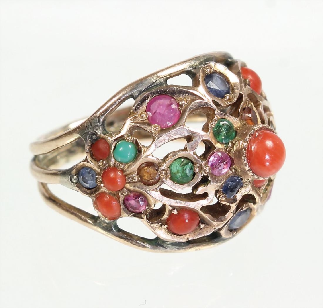 Ring, RG 750/000 (geprüft) Korallen, Saphire, Rubine, (1 of 2)