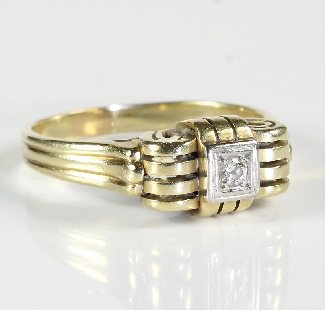 Ring, GG 585/000, 1 Brillant ca. 0,04 ct w-vsi/si, RW (1 of 1)