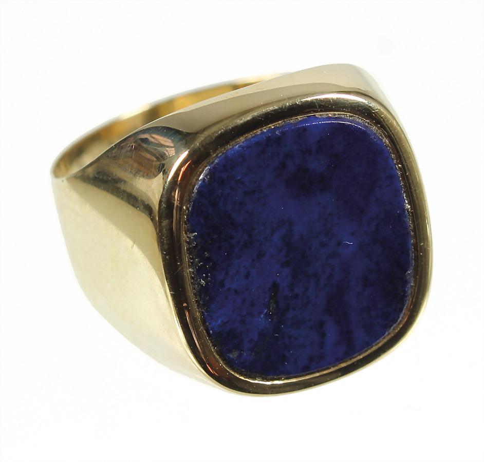 Herren-Ring, GG 585/000, Lapis-Platte, Ringkopf ca. (1 of 1)