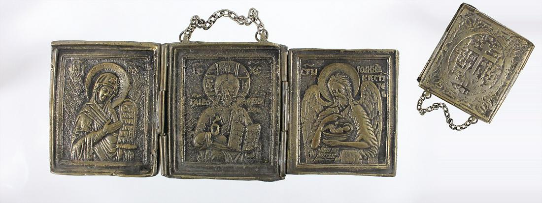 3-Teilige Reiseikone, Russland 19.Jhd., Tryptichon aus (1 of 2)
