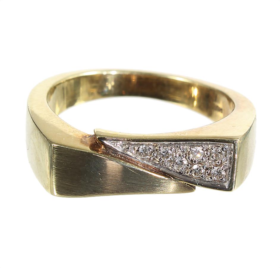 ring, yellow gold 585/000, 7 brilliants c. 0.07 ct w-si (1 of 1)