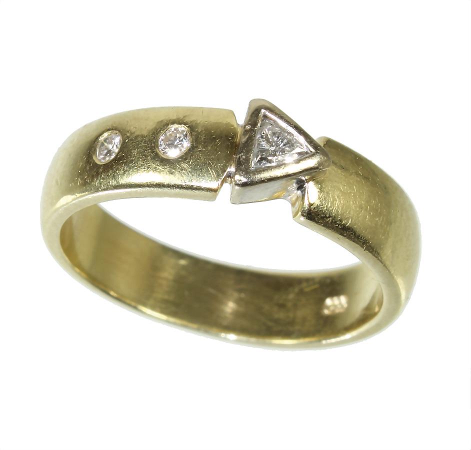 ring, yellow gold 585/000, 1 diamond c. 0.17 ct tw-vsi (1 of 1)