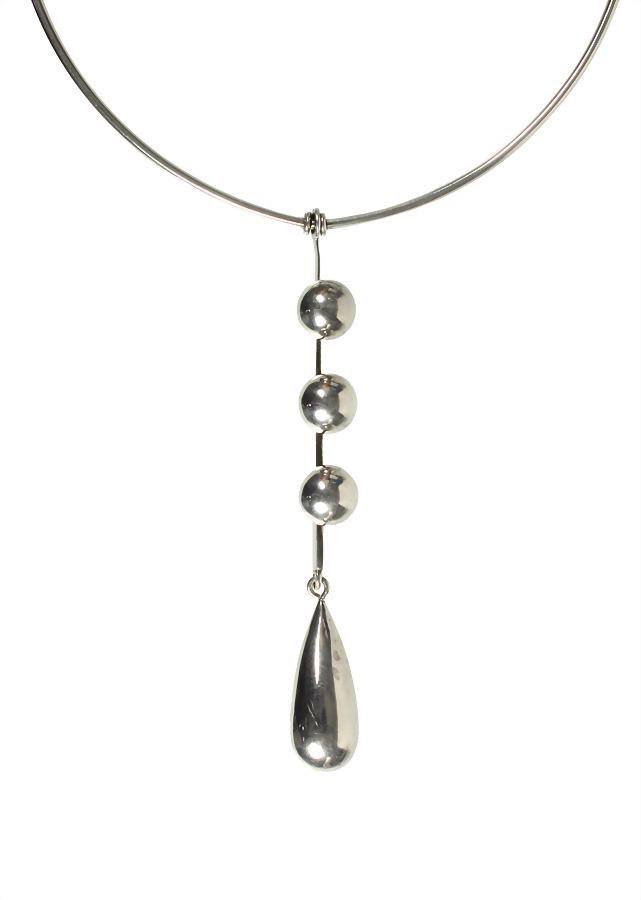 1 necklace, silver (checked) not signed, necklace bent (1 of 1)