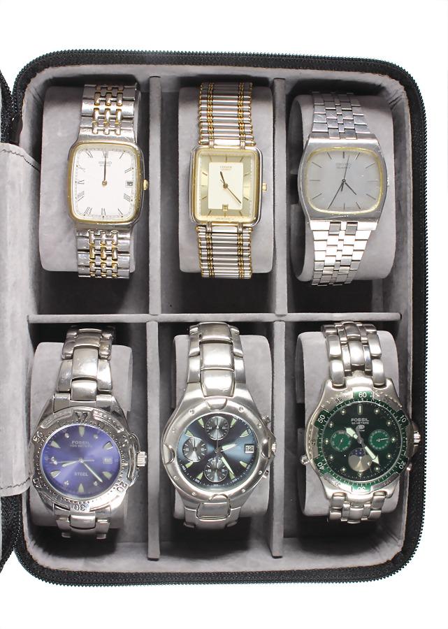 lot: men's watches, quartz, 1 clock: Fossil, centre (1 of 1)