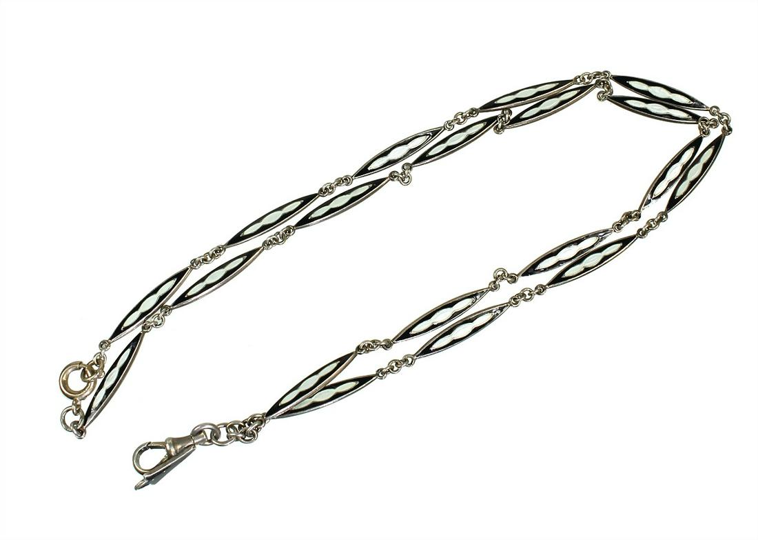 pocket watch chain, ART-DECO 1920s, silver 900/000, (1 of 1)