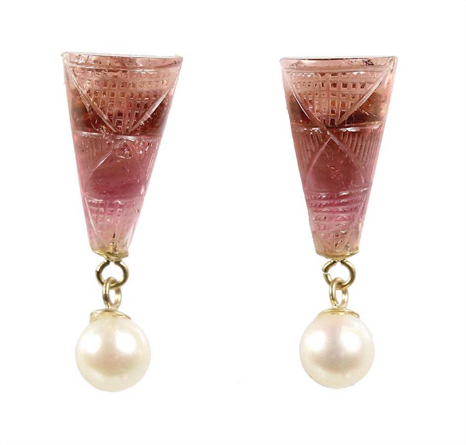 1 pair of ear studs, yellow gold 585/000, 2 engraved (1 of 1)