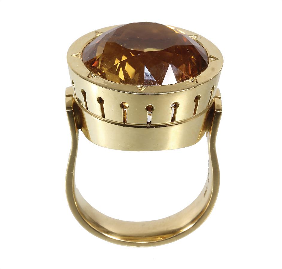decorative ring, yellow gold 750/000, citrine c. 20.0 (1 of 3)