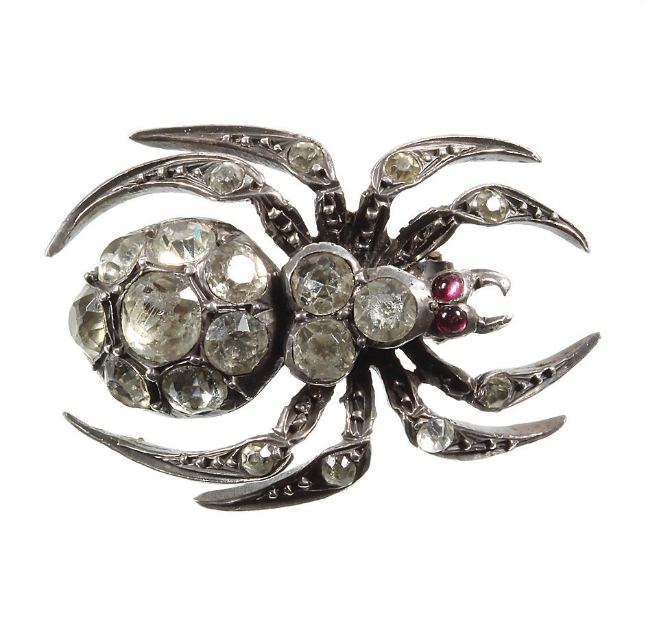 brooch spider, second half 19th century, silver, set (1 of 1)