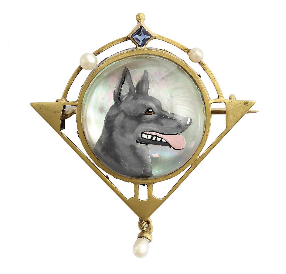 brooch around 1920, yellow gold 585/000, fine intaglio (1 of 1)