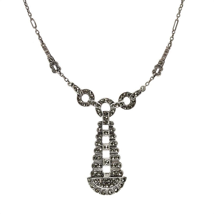 necklace, ART-DECO from the 1920/'30s, silver, (1 of 1)
