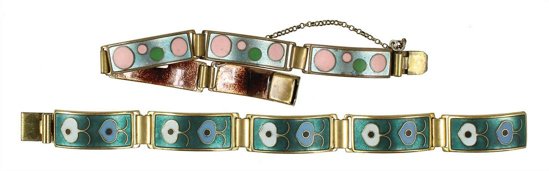lot: 2 bracelets with translucent cloisonn? enamel, (1 of 1)