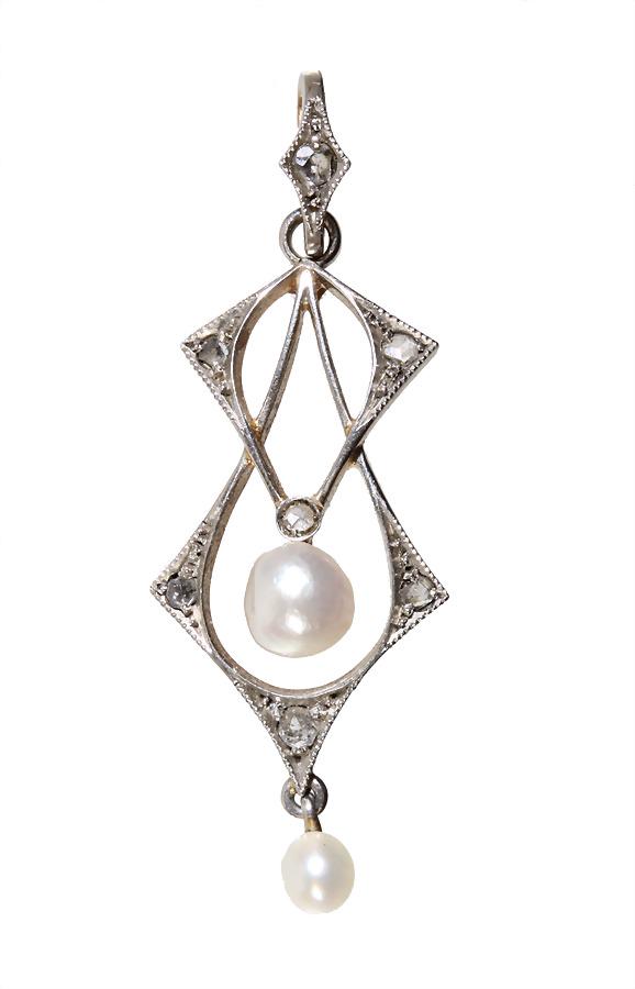 pendant, art nouveau around 1900, yellow gold 585/000, (1 of 1)