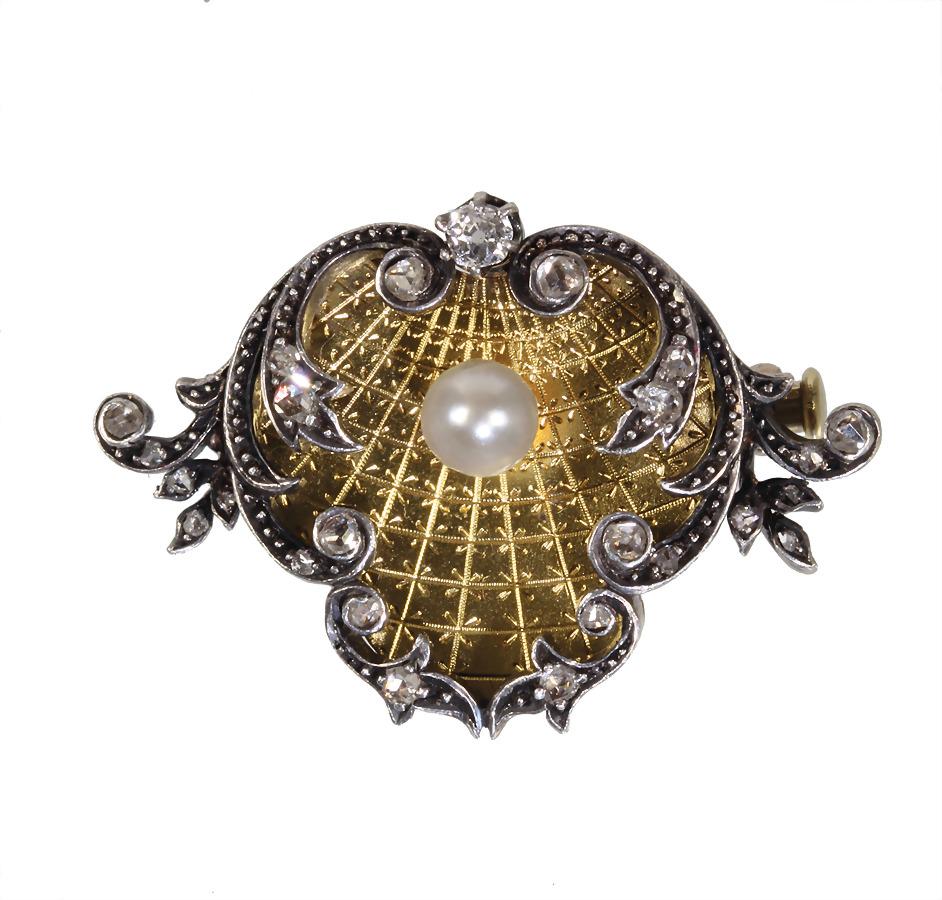 brooch, Austria 1870/'80s, yellow gold 750/000, signed (1 of 1)