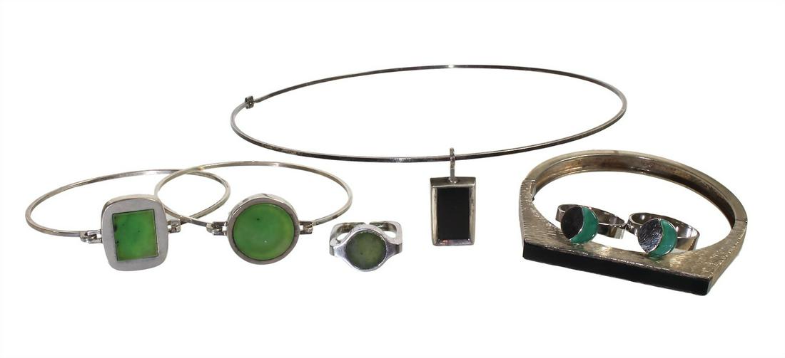 lot: silver 835/000 and  925/000, '70s, 3 rings with (1 of 1)