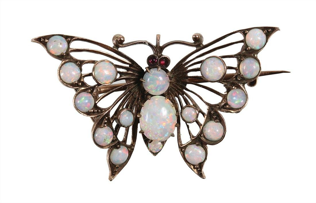 brooch butterfly, art nouveau around 1900, red gold (1 of 1)