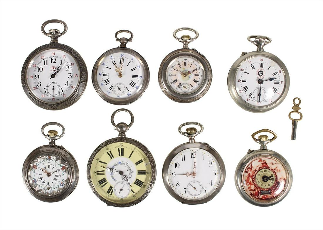 lot fob watches, 1 pocket watch with kes, yellow/white (1 of 1)