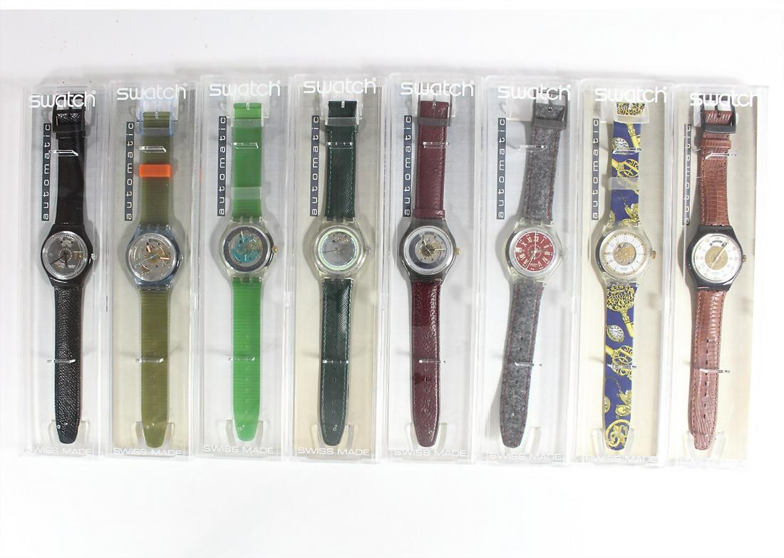 lot: 8 Swatch clocks, self-winding, (waterproof), with original caskets, unworn, unchecked ! (1 of 1)