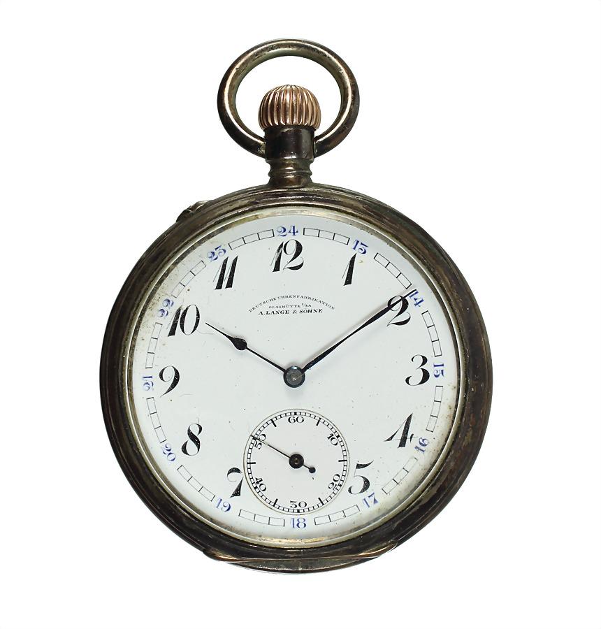 men's pocket watch early 20th century, GLASHÜTTE A. LANGE & SÖHNE, silver 900/000, (1 of 1)