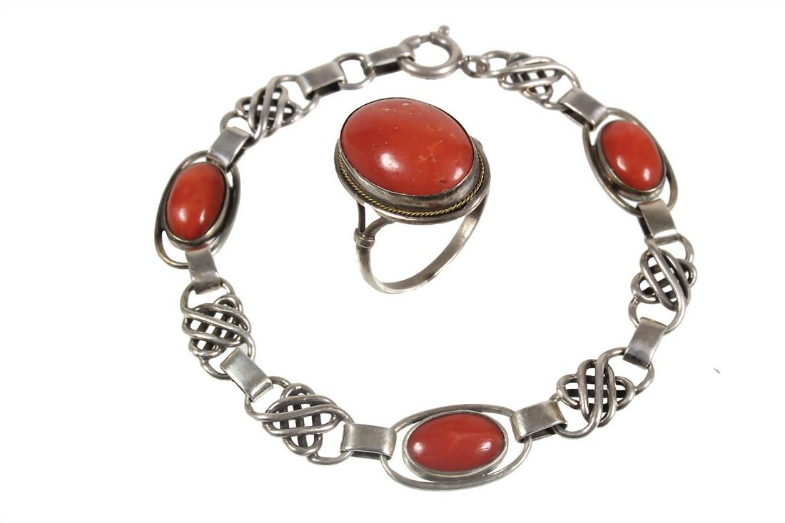 lot: ART-DECO 1930s, silver 800/000, bracelet, signed, EP between 1 hammer (symbol) PIERNY ERICH (1 of 2)