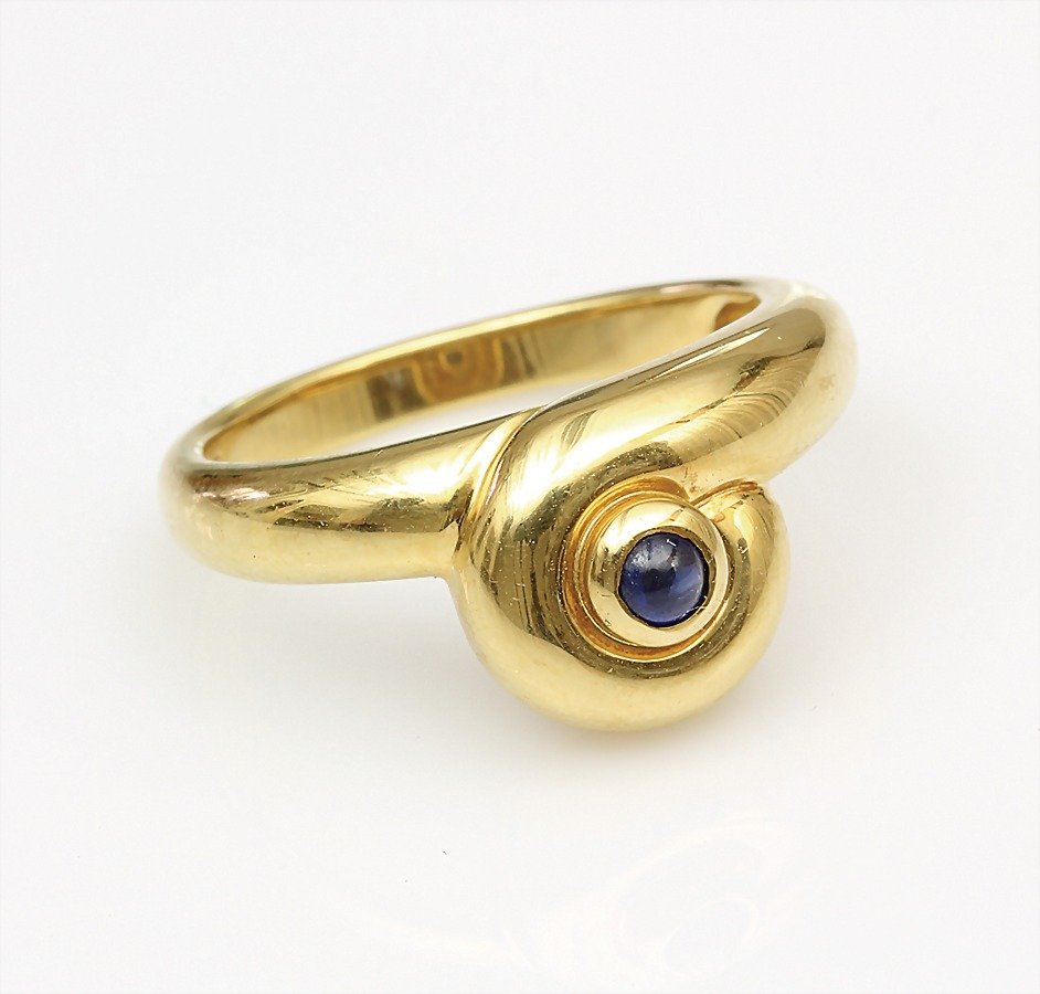 Ring, GG 750/000, Saphircabochon, ca. RW 54,5 (1 of 1)