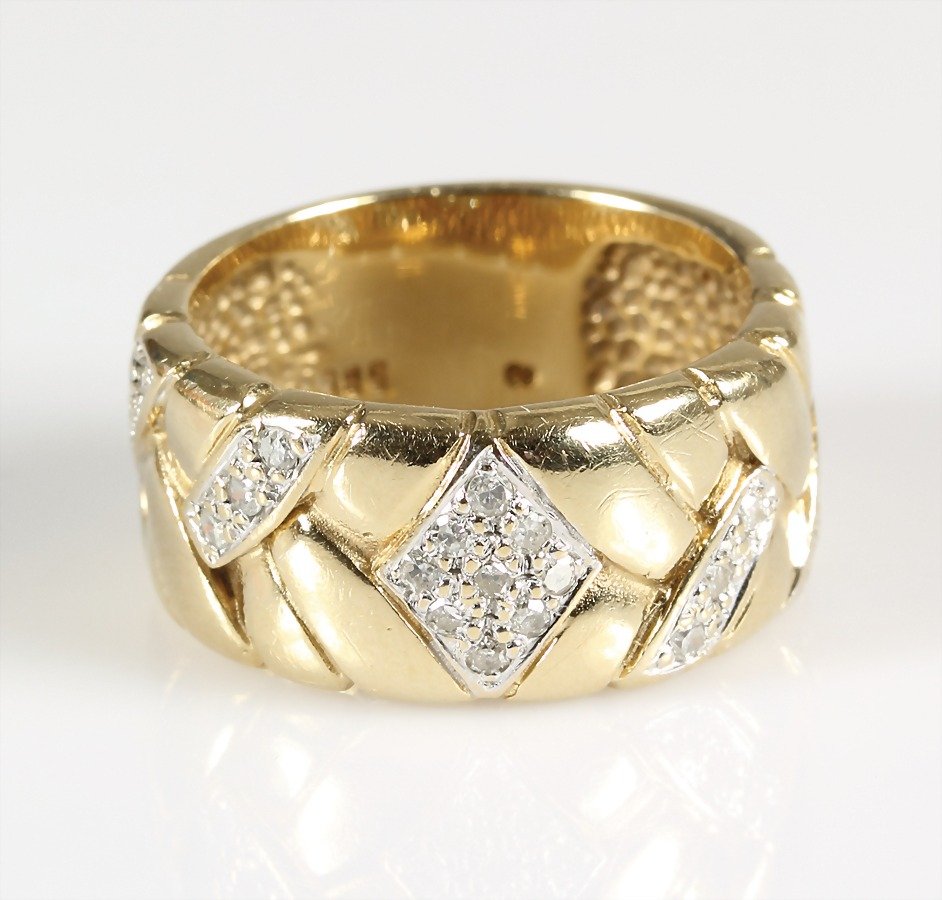 Ring, GG 585/000, 21 Brillanten ca. 0,17 ct w-si, (1 of 1)