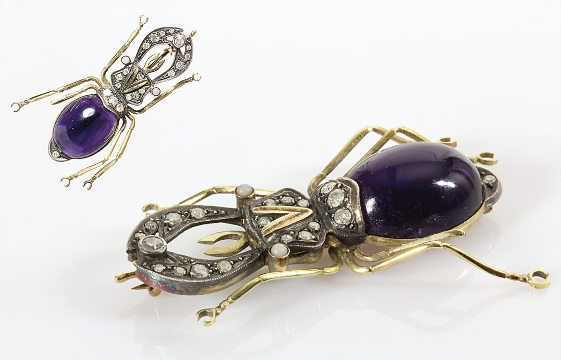 Brosche JUGENDSTIL (HIRSCHKäFER), 56 Zolotnik (GG (1 of 1)