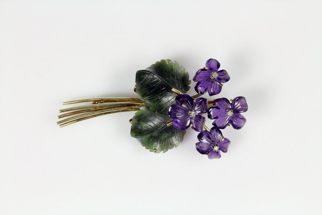 Brosche "BLüTEN mit BLäTTERN" wohl IDAR (1 of 1)