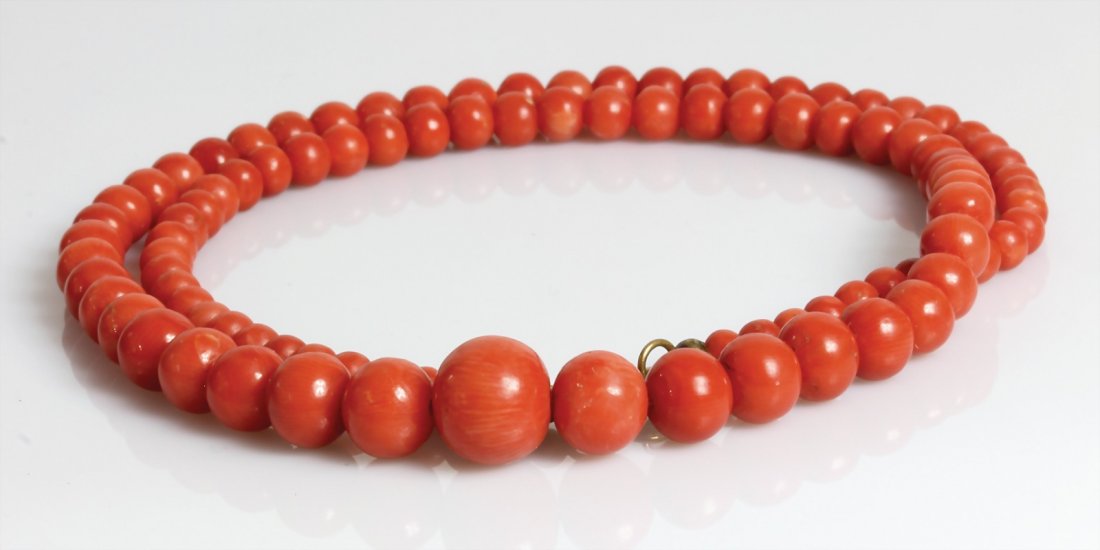 Korallenkette im Verlauf, Anfang 20.Jhd., goldfarbene (1 of 1)