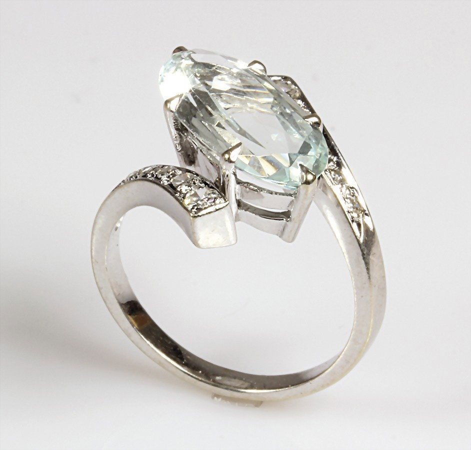 Ring, Frankreich, WG 750/000, 10 Diamanten ca. 0,11 ct (1 of 1)