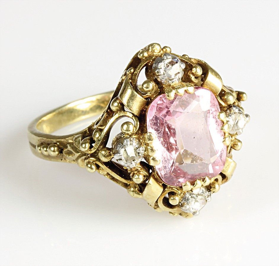 Ring Ende 19.Jhd., GG 585/000, rosa Turmalin (?), 4 (1 of 1)