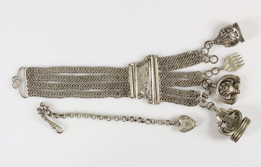 Lot: 2 Uhrenketten 2.Hälfte 20.Jhd., Silber (1 of 1)