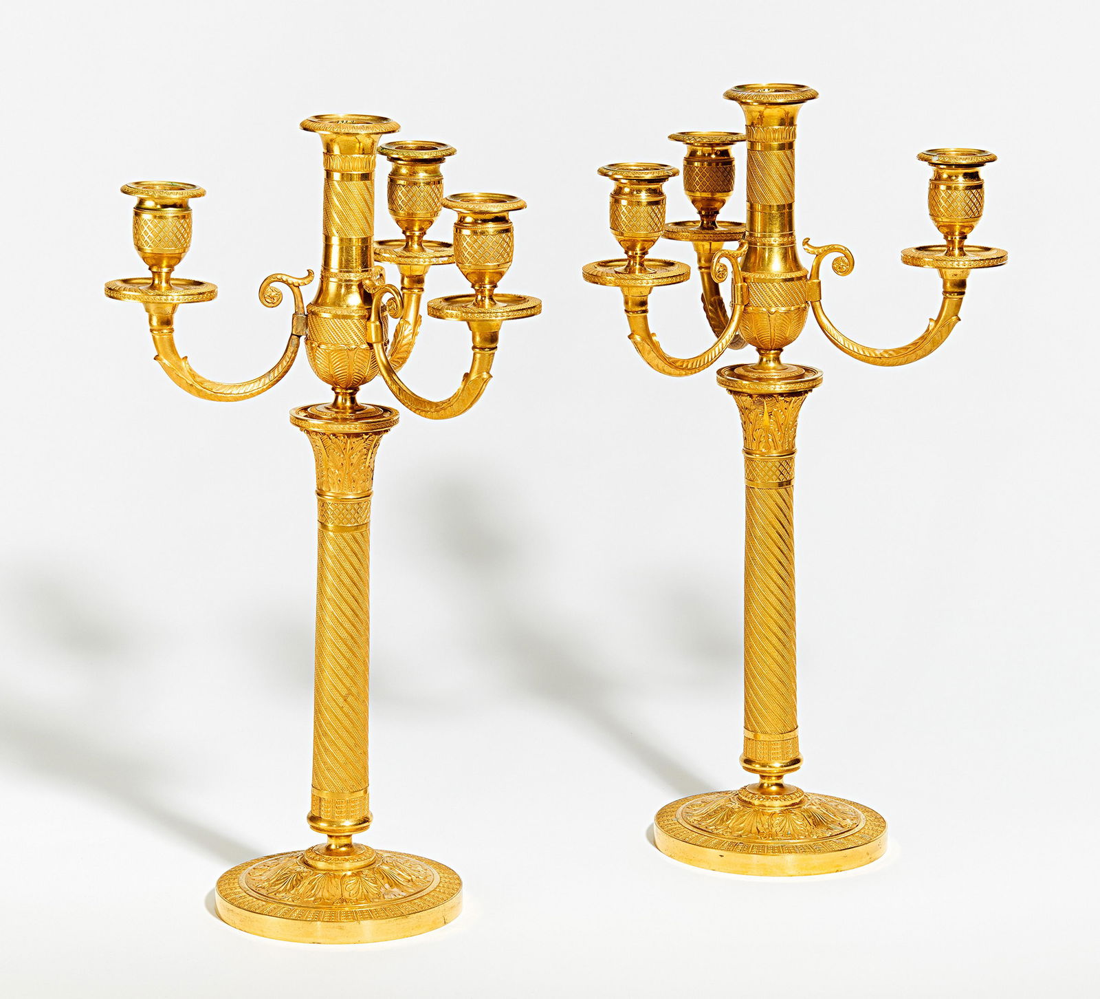 Pair of gilt bronze empire candelabra (1 of 2)