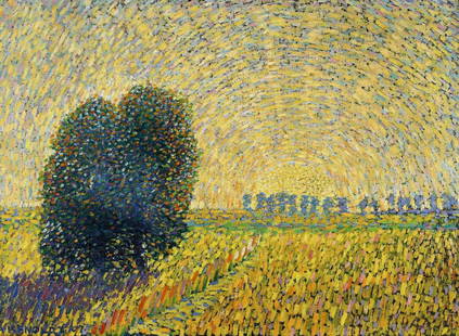 Alexander Kanoldt | Sonnenuntergang: KANOLDT, ALEXANDER1881 Karlsruhe - 1939 BerlinTitle: Sonnenuntergang. Date: 1907. Technique: Oil on canvas. Measurement: 52 x 72cm. Notation: Signed and dated lower l