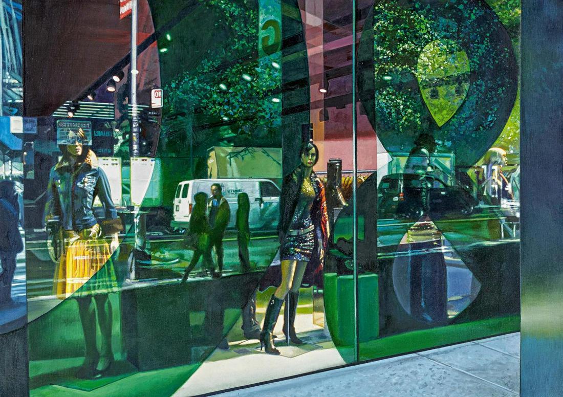 Tom Blackwell | "D&G, West Broadway, Soho": BLACKWELL, TOM1938 Chicago - 2020 Rhinebeck, NY/USATitle: "D&G, West Broadway, Soho". Date: 2006. Technique: Oil on canvas. Measurement: 86,5 x 122cm. Notation: Title