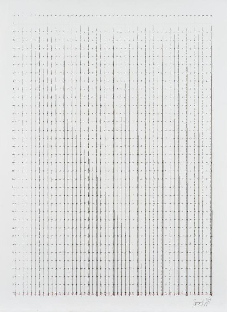 Jorinde Voigt | COUNT / Rhythm Study (1) & (2): VOIGT, JORINDE1977 Frankfurt a.M.Title: COUNT / Rhythm Study (1) & (2). Subtitle: Series of two paper works. Date: 2008. Technique: Pencil and India ink on ARTISTICO FABRIANO.
