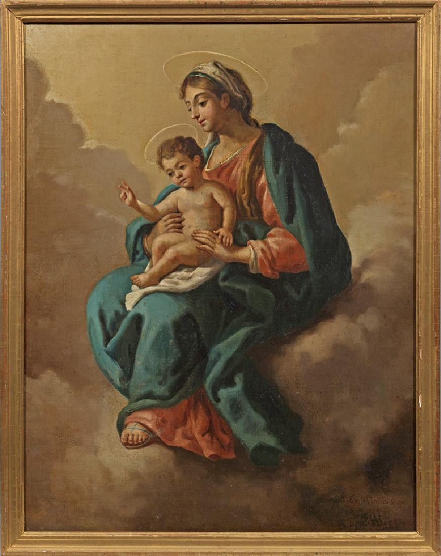 Anton Raphael Mengs: (1728 Aussig - 1779 Rom) nach Madonna Im 19. Jh. ausgeführte Darstellung nach A. R. Mengs. Öl/Lwd.; R. u. Künstler-Bez.; 48,5 cm x 38 cm. Rahmen. Provenienz: aus dem Nachlass von Dr. He